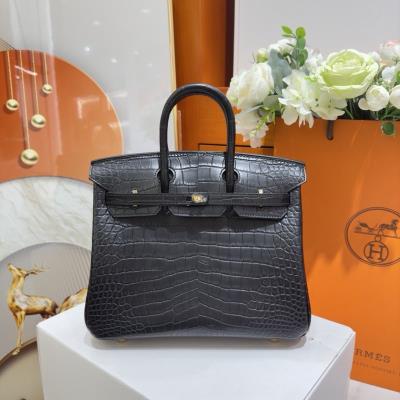 cheap quality Birkin 25 Matte Alligator Noir GHW 